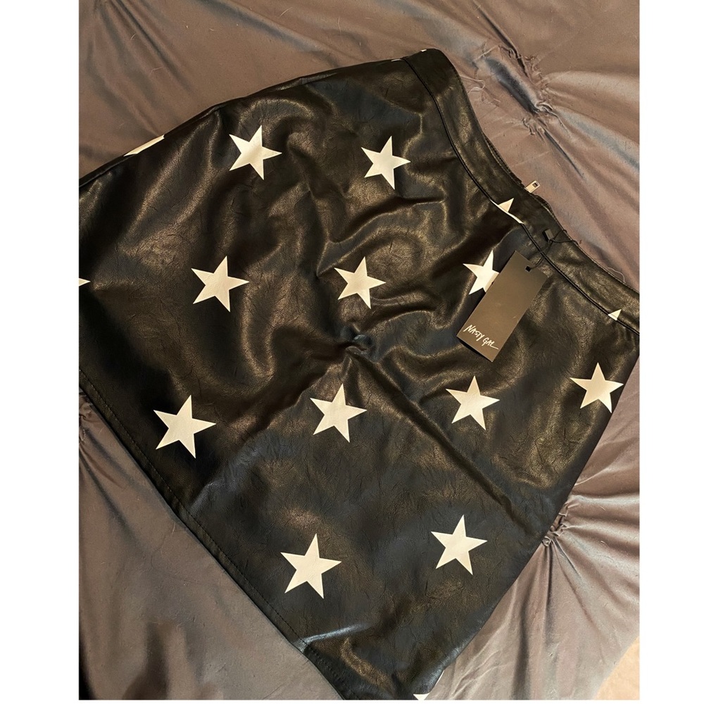 Black skirt with stars.